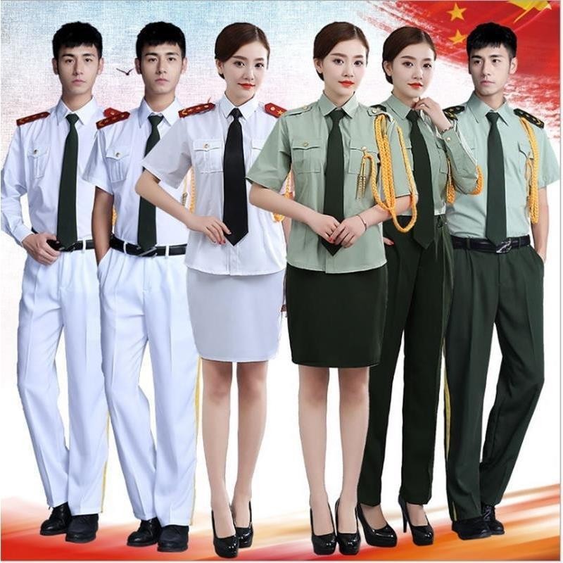 乐队礼服军鼓服装升旗手套装夏长袖短袖合唱团舞台演出服男女成人