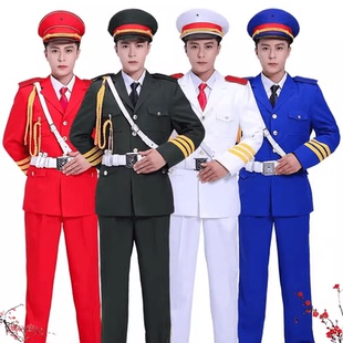 中老年萨克斯大号小号乐队演奏表演制服男女铜管乐团军鼓队演出服