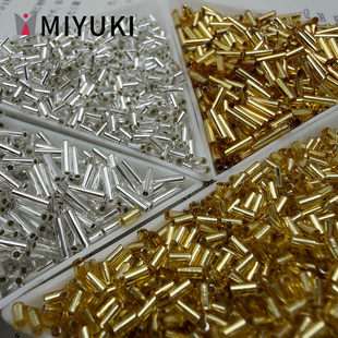 日本进口miyuki御幸透明灌银管珠3mm6mm金色银色串珠手工DIY材料