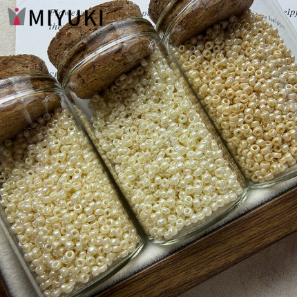 日本进口御幸米珠1.5/2/3mm珍珠色圆珠 手工DIY串珠手链项链材料