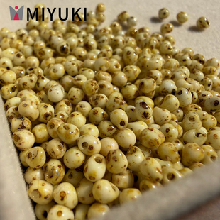 日本进口MIYUKI御幸4512水滴珠 米白复古斑点米珠diy串珠饰品配件