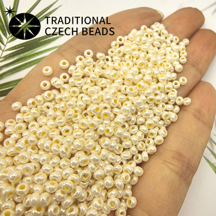 进口捷克宝仕奥莎2 4mm珍珠色米珠手工DIY串珠散珠手链饰品配件