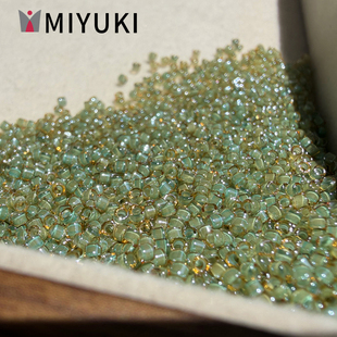 日本进口miyuki御幸古董珠1.6mm透明幻彩染芯米珠手工DIY串珠材料