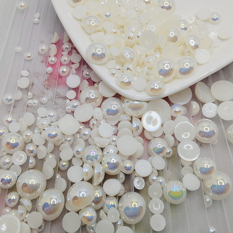 5mm半圆平底ab幻彩仿珍珠diy