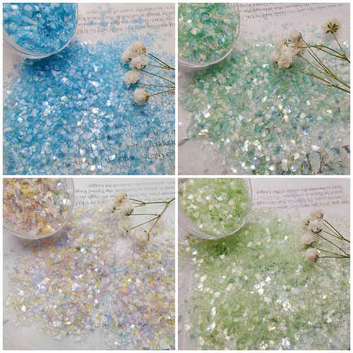 透明彩色不规则小玻璃碎片 手工DIY饰品配件超闪美甲装饰贴片材料 - 封面