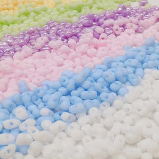 2x4mm磨砂奶油花生米珠DIY手作饰品串珠手链项链挂链挂件散珠材料