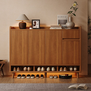 架子 1.4宽32高100cm家用入户门口鞋 实木芯鞋 柜子带门6080一米1.2