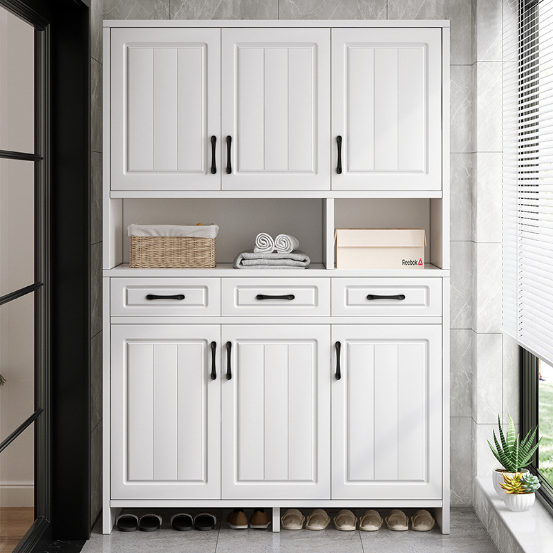 阳台储物柜鞋柜收纳书柜子白色灰色80长118宽近40加高2米收纳鞋架