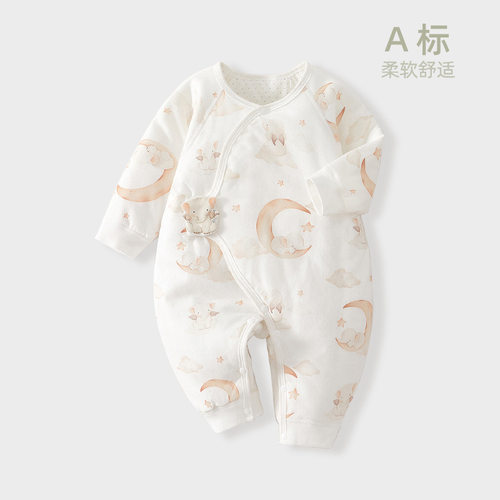 婴儿连体衣秋冬季薄棉婴儿衣服秋款宝宝包屁衣新生儿纯棉a类服装