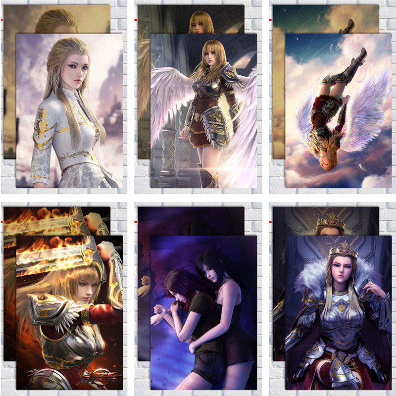 超神学院海报天使彦蕾娜蔷薇凉冰天使彦水晶黑甲雄兵连装饰挂画图