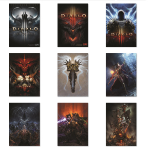 暗黑破坏神海报周边画2 3夺魂之镰卡大菠萝 Diablo 挂画毁灭之王