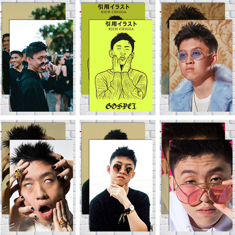 rich-chigga海报 brian七哥美国酒吧嘻哈说唱照片墙装饰挂画贴图