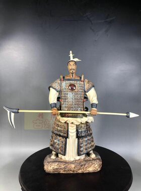石湾公仔摆件陶瓷武将一夫当关