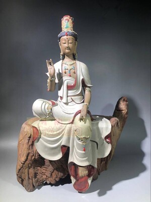 陶瓷石湾公仔风水招财观音工艺品