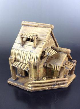 假山盆景鱼缸饰品摆件双草寮