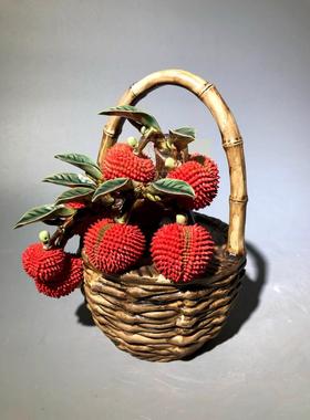 客厅酒柜桌面摆件荔枝果篮