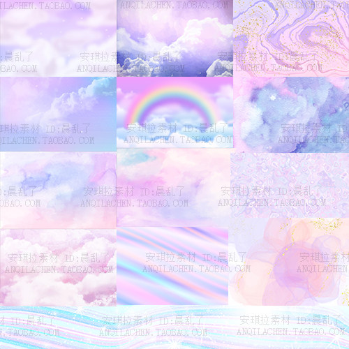 梦幻紫蓝色天空云朵背景矢量eps设计素材