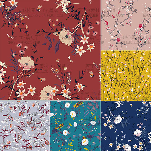 花卉唯美雅致碎花面料纹理手机壳布料面料印花服装矢量图案素材