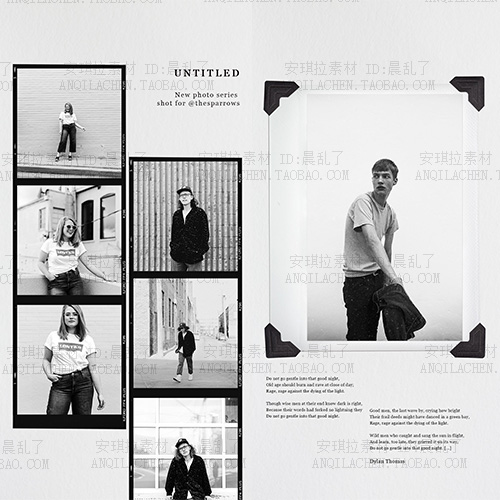 INS风高端电影胶片画框png+psd时尚博主海报排版设计素材