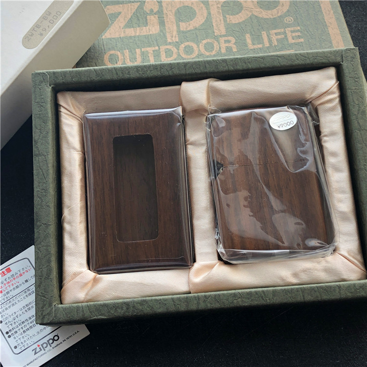 ZIPPO原装正品 1996年 胡桃木 底座套机2WTB-BW