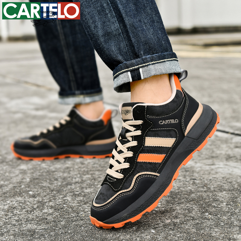 卡帝乐鳄鱼爆款男鞋2025秋冬新款厚底运动鞋复古软底百搭阿甘潮鞋
