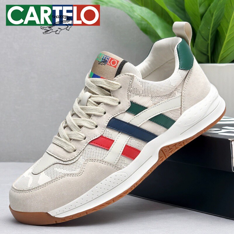 卡帝乐鳄鱼慢跑鞋男2025秋新款耐磨网面复古休闲老爹鞋舒适运动鞋
