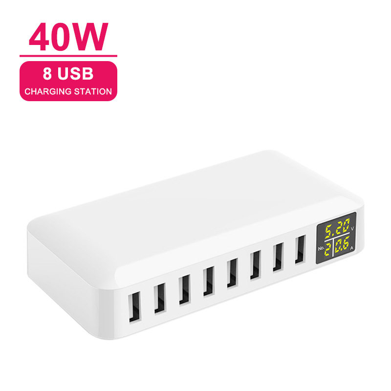 工厂直销usb多口充电器8口桌面充智能数显 CE ROHS PSE认证快充,3C数码配件,手机充电器,淘宝优惠券,粉丝福利购,淘宝优惠卷
