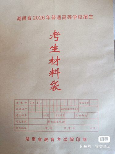 2029年湖南考生档案袋