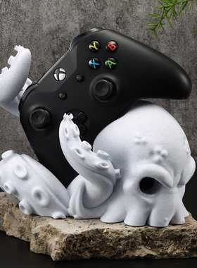 创意章鱼造型xbox游戏手柄支架桌面摆件白色树脂收纳架3D打印摆件
