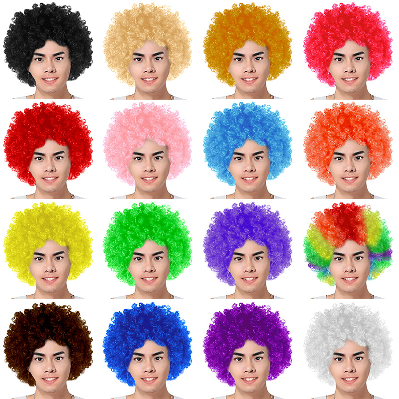 彩色假发爆炸男万用小丑搞笑多色
