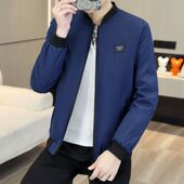 纯色休闲上衣男装 百搭立领棒球服大码 潮 时尚 男生夹克外套春秋新款