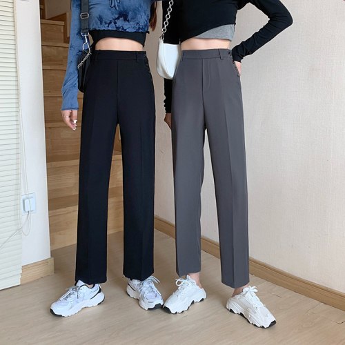 Real shot 2021 new high waist slim vertical pants casual casual casual suit pants real price