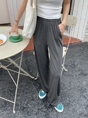 Real shot spring and summer Korean version new high waist slim drop feeling wide leg pants loose casual pants real shot