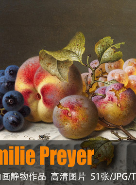 国外EmiliePreyer静物水果蔬菜花卉油画作品高清绘画学习临摹素材