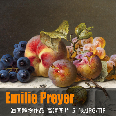 国外EmiliePreyer静物水果蔬菜花卉油画作品高清绘画学习临摹素材
