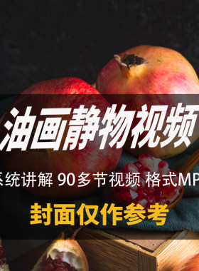 古典静物石榴油画技法网课教程手绘静物超写实油画系统视频课程集