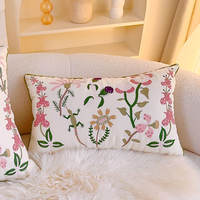 American-style light luxury pink throw pillows, high-end retro red velvet pillow covers, sofa, living room headboard, bay window waist cushions thumbnail 8