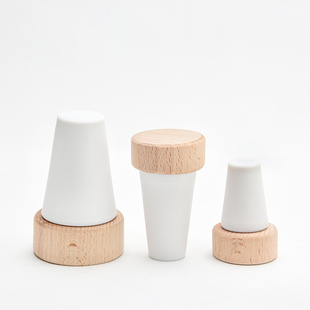 实木水壶红酒塞子葡萄酒硅胶密封塞通用封口瓶塞多用玻璃陶瓷瓶盖