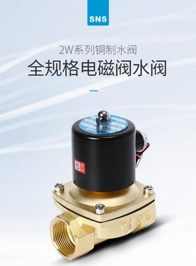 神驰电磁阀2W水阀AC220V气阀全铜DC24VDC12V2分3分4分6分1寸2寸