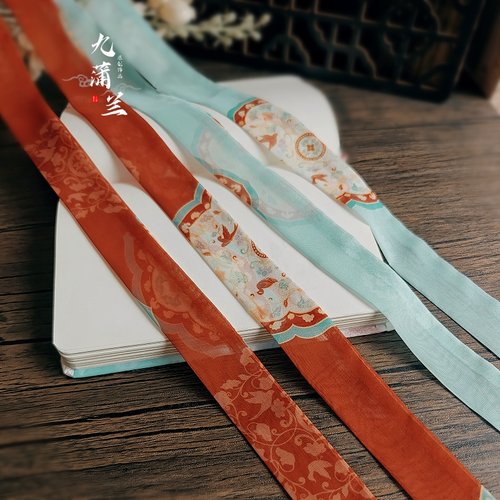 唐风发带汉服复原色印花飘带