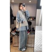 单件 慵懒风套头针织毛衣马甲ins女 衬衫 套装 日系复古宽松格子长袖