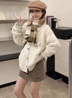 针织毛衣外套女时尚宽松保暖上衣