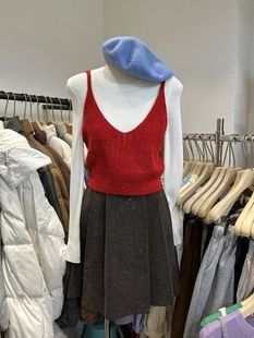 韩系穿搭洋气减龄针织吊带背心叠穿时尚 圆领简约风打底上衣两件套