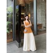 套装 复古慵懒风设计感阔腿裤 新款 小心机镂空露腰针织背心2026夏季