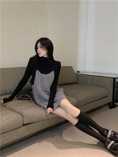 春秋套装裙2026年新款女装春季小个子奶糯风早春装宽松针织两件套