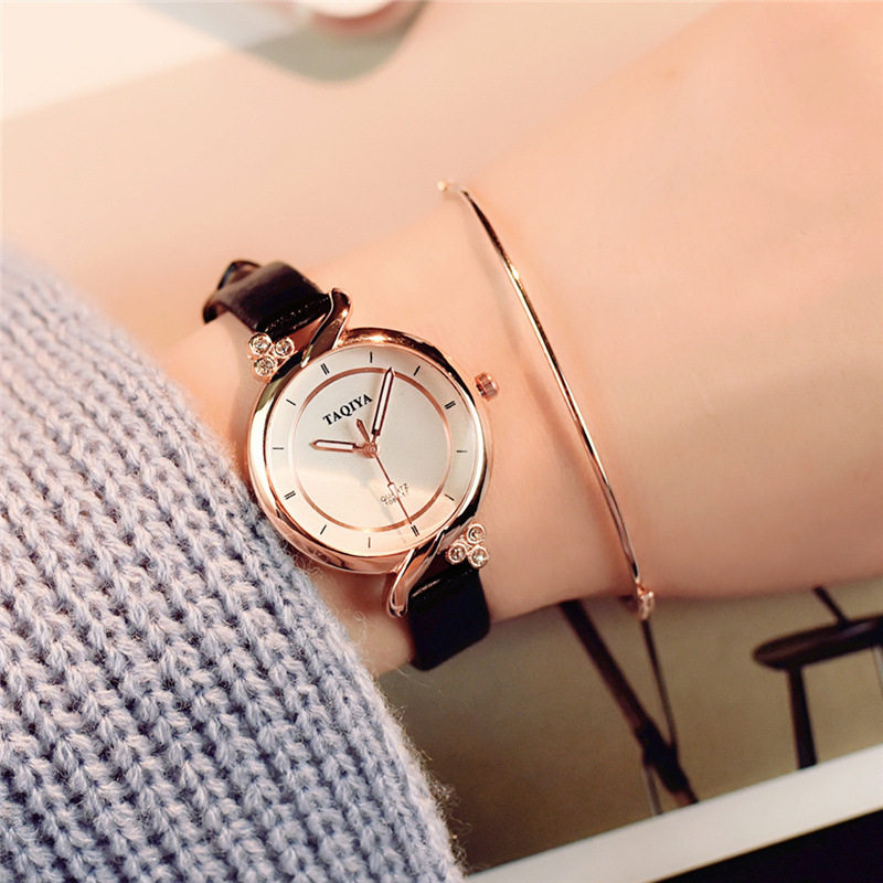 taqiya韩版时尚简约小清新气质女中学生欧美复古小巧百搭女生手表