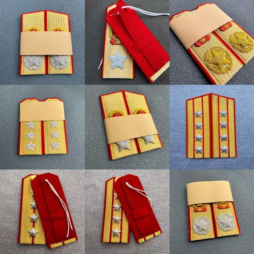 收藏影视道具55式肩板金属丝织带金销刺绣装饰纪念五五老式牌标识