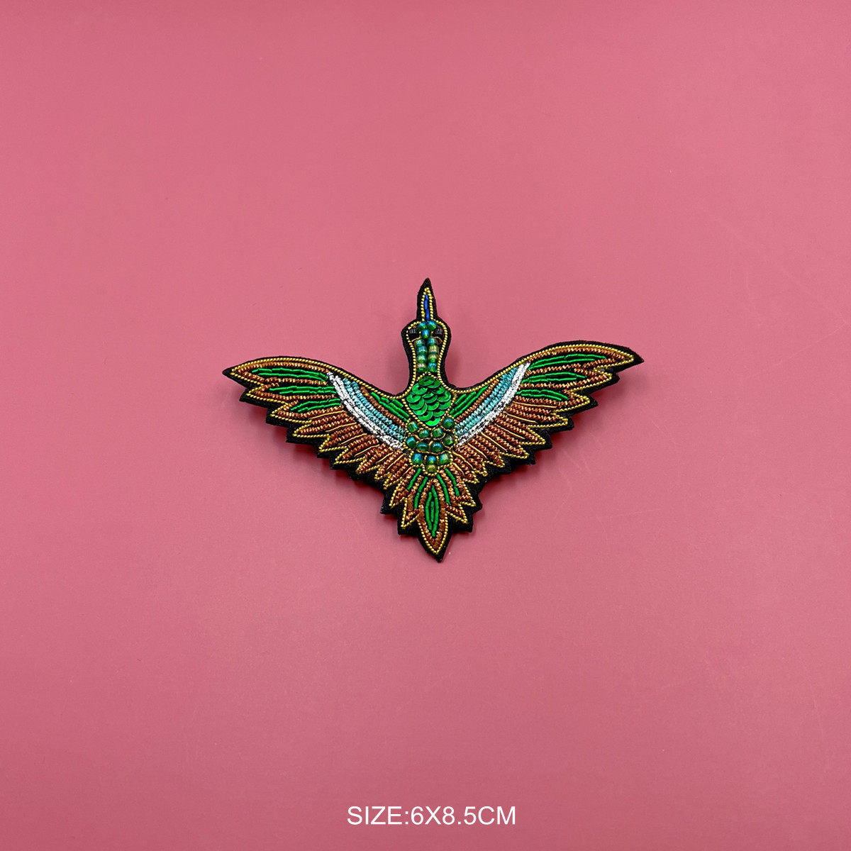 法国设计手工印度丝刺绣飞翔大雁胸针配饰女士创意礼服别针胸扣
