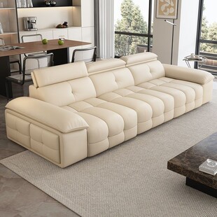 意式轻奢头层牛皮沙发劳零靠墙伦斯位电动调节可伸缩客厅真皮沙发