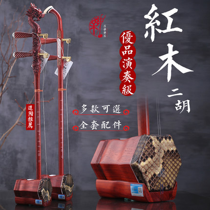 红木二胡乐器初学者入门考级成人儿童二胡民族乐器胡琴厂家直销